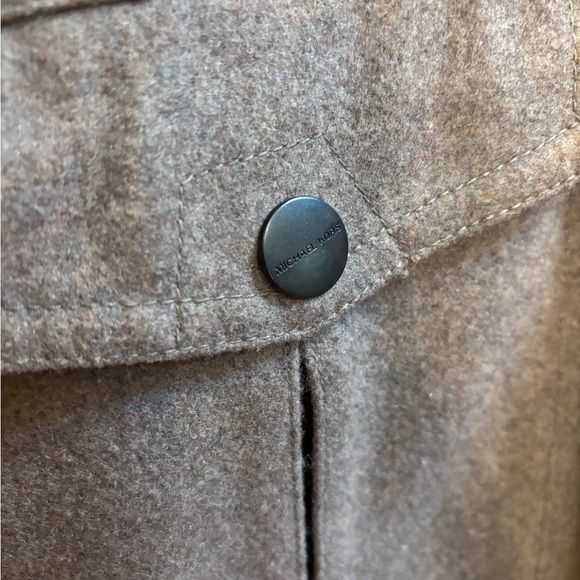 Michael Kors Brown Wool Button Up Lined Winter Warm Top Coat Jacket Women's Xl - Picture 2 of 8